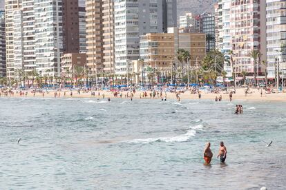 Imagen general de la playa de Benidorm, en el mes de marzo