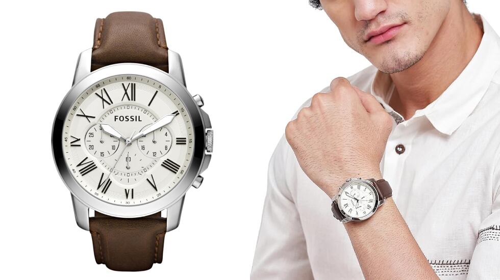 Reloj analógico Fossil Grant para hombre.