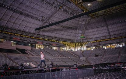 Prueba de sonido antes del concierto que Maluma dio hace unas semanas en el Palau Sant Jordi de Barcelona.