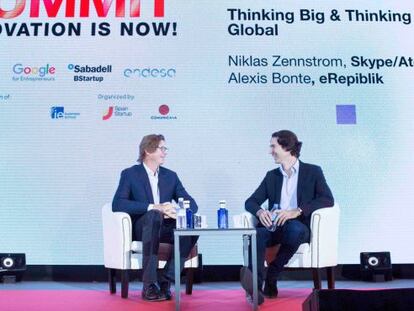 Niklas Zennstrom, cofundador de Skype, y Alexis Bonte, de eRepiblik