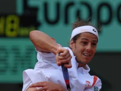 Gaudio, durante un partido de Roland Garros en 2007.