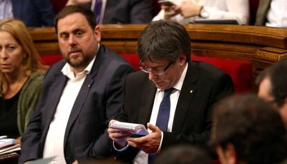 Oriol i Junqueras aquest dimecres al Parlament.
