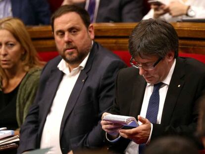 Oriol i Junqueras aquest dimecres al Parlament.