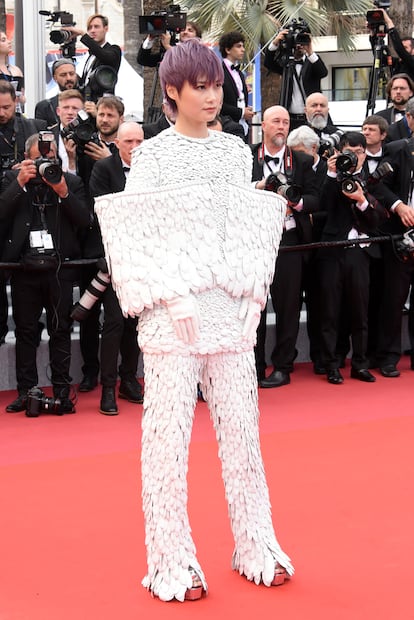 Li Yuchun fue una de las más originales con este conjunto de Balmain Alta Costura.