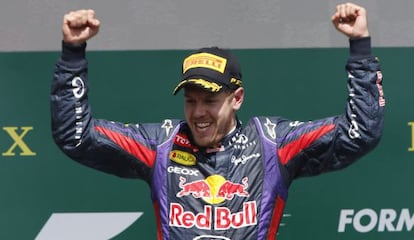 Vettel celebra su triunfo en Montreal el domingo pasado.