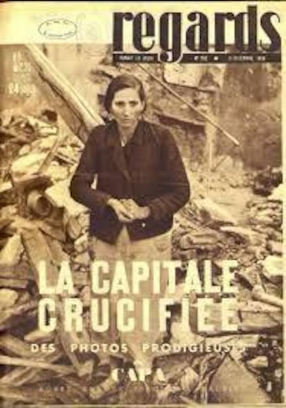 Portada de la revista 'Regards' que reza: "La capital, crucificada".