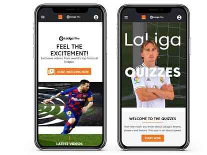Imágenes de la plataforma LaLiga Xtra que la patronal de los clubes lanzará en 70 países en dos años.