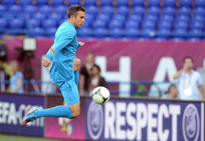 Van Persie, en el último entrenamiento de Holanda.