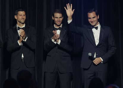 Federer, Djokovic and Nadal in London.