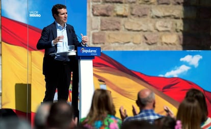 Pablo Casado en Torrelavega, el pasado 30 de marzo.