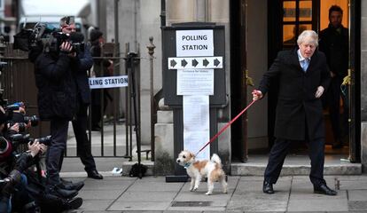 Boris Johnson, depois de votar em Londres, nesta quinta-feira.