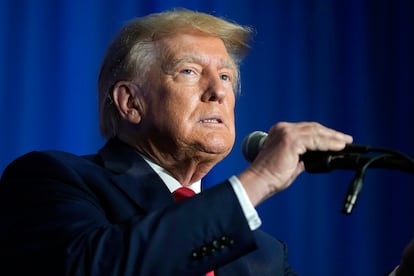 Former President Donald Trump speaks at the New Hampshire Federation of Republican Women Lilac Luncheon, Tuesday, June 27, 2023, in Concord, N.H.