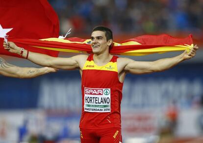 Hortelano, en el Europeo en Ámsterdam, donde ganó el oro en 200m.