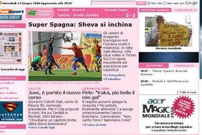 <i>La Gazzetta dello Sport</i> ve la victoria de España desde la perspectiva del ex delantero del Milan Schevchenko, que no pudo zafarse de la defensa española. "Schevchenko se rinde a una super España", sentencia el diario deportivo italiano.