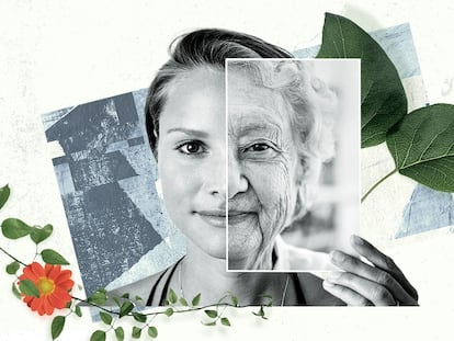 Un collage que ilustra el primer capítulo del formato ‘En qué mundo vivimos’ sobre la longevidad.