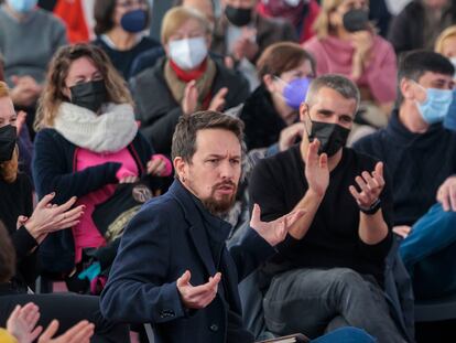 Pablo Iglesias, en un acto de precampaña este sábado en Valladolid.