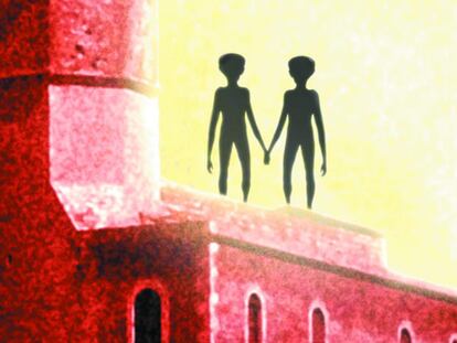 Detalle cartel publicitario del Festival de Sitges