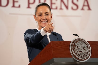 Claudia Sheinbaum en Palacio Nacional, el 10 de junio.