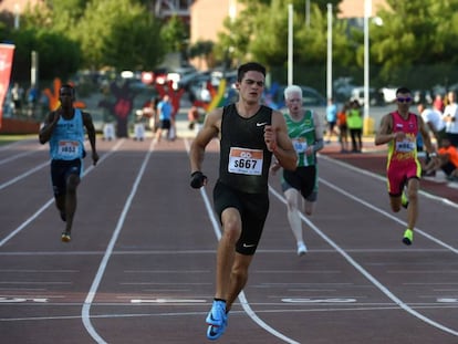 Bruno Hortelano, en su primera carrera de 100 metros en 25 meses.