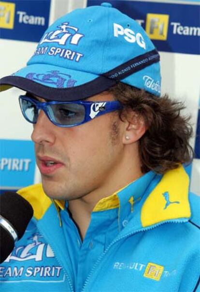 Fernando Alonso, ayer en el circuito de Silverstone.