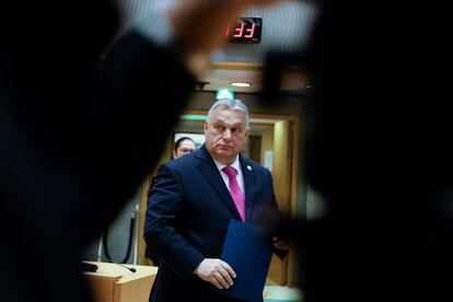 Viktor Orbán, el pasado jueves en la cumbre de Bruselas.