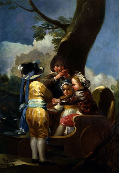 Imagen del óleo de Francisco Goya "Niños en el carretón (1778), fue robado la semana pasada mientras era trasladado desde el Museo de Arte de Toledo (Ohio, EEUU) al Guggenheim de Nueva York