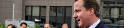 David Cameron, a su llegada al segundo día de la cumbre europea en Bruselas el 23 de noviembre de 2012.