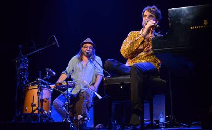 El pianista Baptiste Trotignon y el percusionista Minino Garay en Madrid.