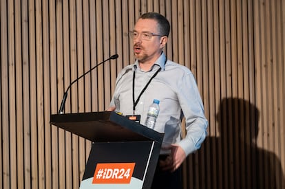 Nick Sireau during his speech at the Bridging Boundaries conference in Barcelona, Spain, last week. 