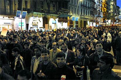 Manifestación de inmigrantes en Barcelona.