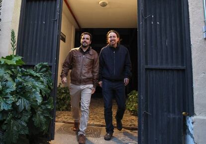 United Left leader Alberto Garzón (left) and Podemos chief Pablo Iglesias.