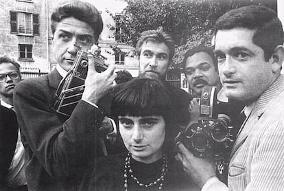 Alan Resnais, Agnès Varda y Jacques Demy –su marido desde 1962 hasta que falleció, en 1990– en una fotografía de archivo.