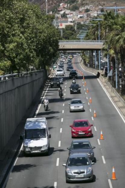 Trànsit a la ronda de Dalt de Barcelona.