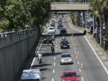 Trànsit a la ronda de Dalt de Barcelona.