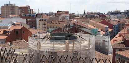 La iglesia de la Vera Cruz tras el derrumbe de su linterna, el pasado 25 de junio.