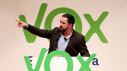 Santiago Abascal en un acto en Zaragoza