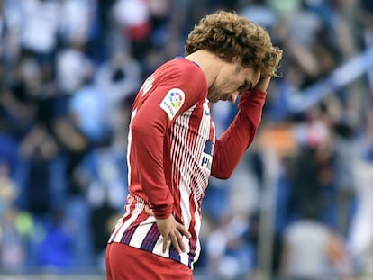 Griezmann, durante e último Espanyol-Atlético de LaLiga disputado en Cornellá.