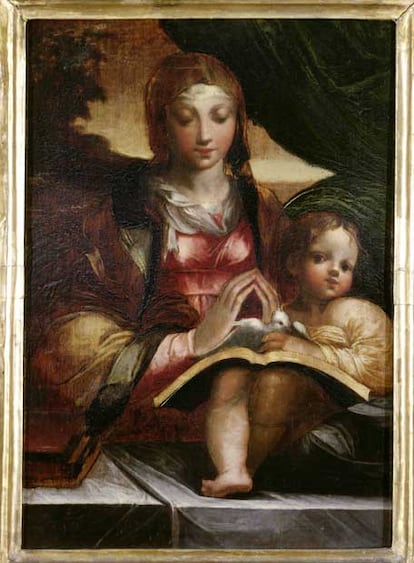 Francesco Mazzola, Il Parmigianino (Parma 1503-Casalmaggiore 1540) 
Virgen con el niño / 1525 /Óleo sobre tabla / 44 x 31 cm