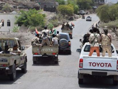 Tropas fieles al presidente Abd Rabbo Mansur Hadi, en Daleh (Yemen), el 30 de agosto de 2015. 