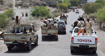 Tropas fieles al presidente Abd Rabbo Mansur Hadi, en Daleh (Yemen), el 30 de agosto de 2015.