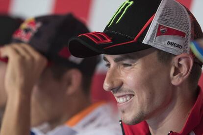 Jorge Lorenzo, en la conferencia de prensa de este jueves en Assen.