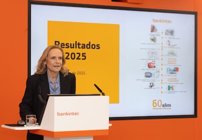 La consejera delegada de Bankinter, Gloria Ortiz, durante la presentación de los resultados del primer semestre.