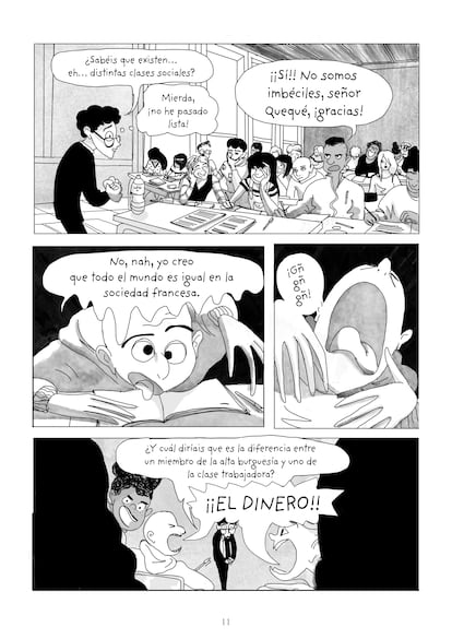 Eine Seite aus dem Comic „The Distinction“ (Garbuix-Bücher) von Tiphaine Rivière.