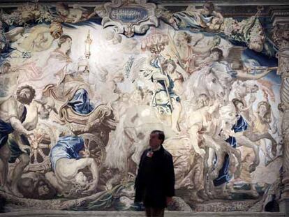 'Triunfo de la iglesia sobre la ignorancia y la ceguera', uno de los tapices de la muestra 'Hilos de esplendor'