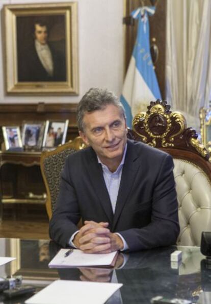 O presidente argentino, Mauricio Macri, nesta segunda-feira em Buenos Aires.