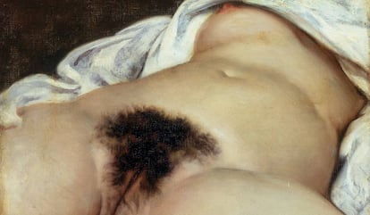 &#039;El origen del mundo&#039; (1886), obra del pintor Gustave Courbet que se exhibe en el Museo de Orsay en Paris.
 