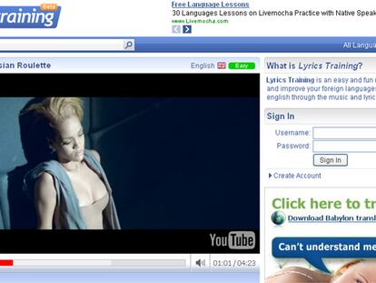 Lyrics Training, para aprender idiomas cantando.