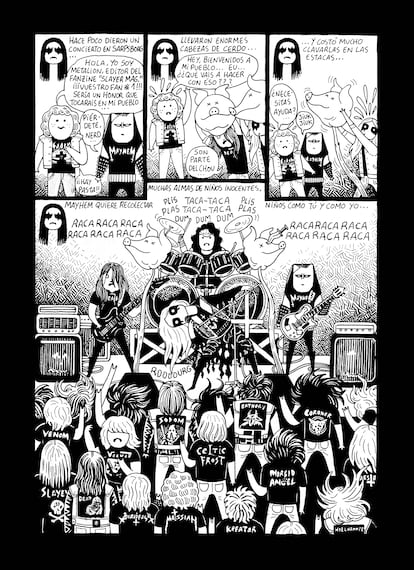 Viñetas del cómic ‘Black Metal’.