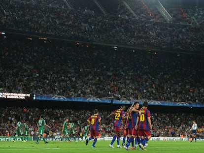 Partido entre el Barça y el Panathinaikos, el martes pasado.