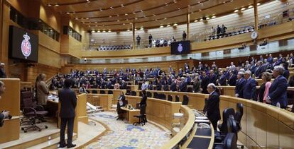 Los senadores en un pleno en una foto de archivo.